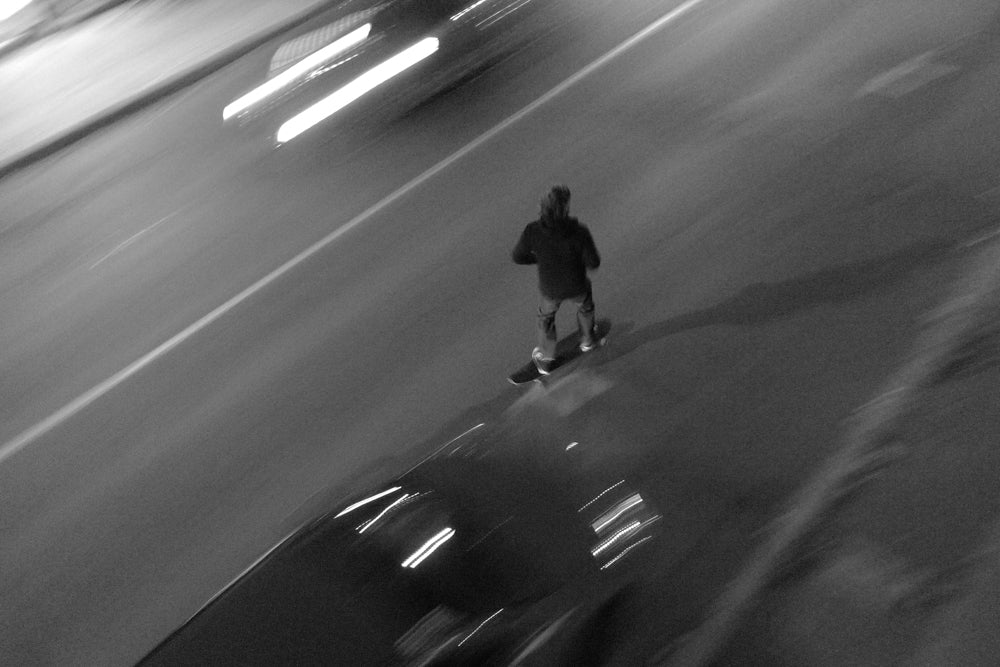 Skate in the traffic street, Montreal